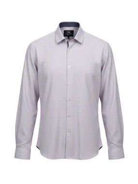 WRK Zig Zag 4-Way Stretch Performance Dress Shirt Mens 18 Lilac Purple NWT $98